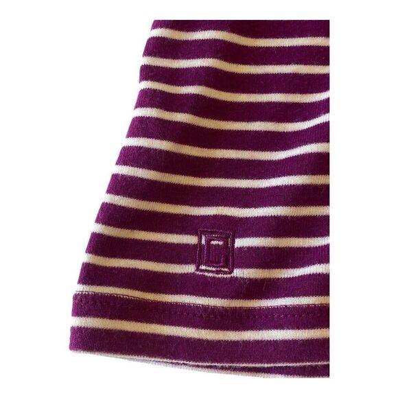 Chaps Classic Woman’s 3/4 Sleeve Striped Purple Shirt Plus Size 3X 100% Cotton - Picture 5 of 10